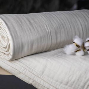 Organic Cotton Muslin Blanket Ivory 000